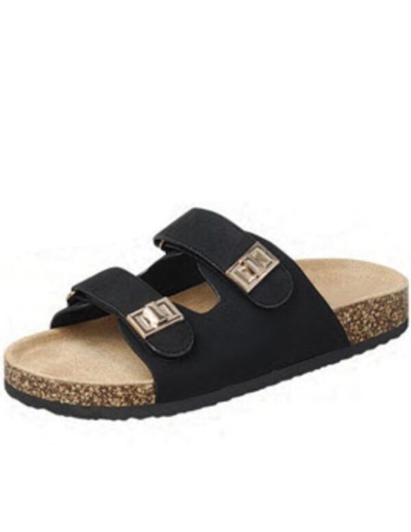 Casual Chic Double Buckle Slides Sandals