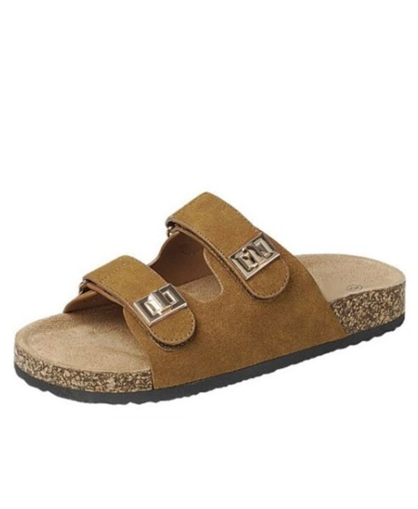 Casual Chic Double Buckle Slides Sandals