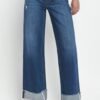 Super High Rise Cuffed Baggy Wide Leg Jeans