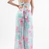 Romantic Floral Chiffon Winkled Palazzo Jumpsuit