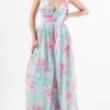 Romantic Floral Chiffon Winkled Palazzo Jumpsuit