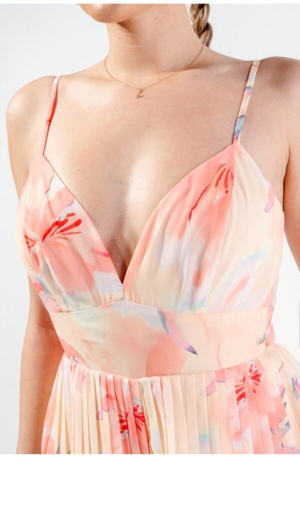 Romantic Floral Chiffon Winkled Palazzo Jumpsuit