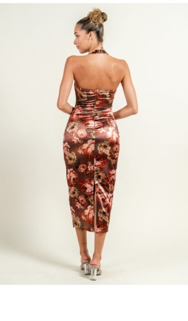 Peekaboo Halter Neck Midi Dress