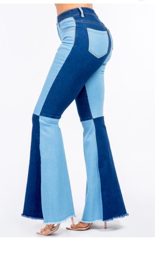 Screenshot_20250822_190136_Chrome Plus Size Denim Color Block Flare Jeans