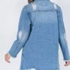 Distressed Denim Shirt Style Jacket