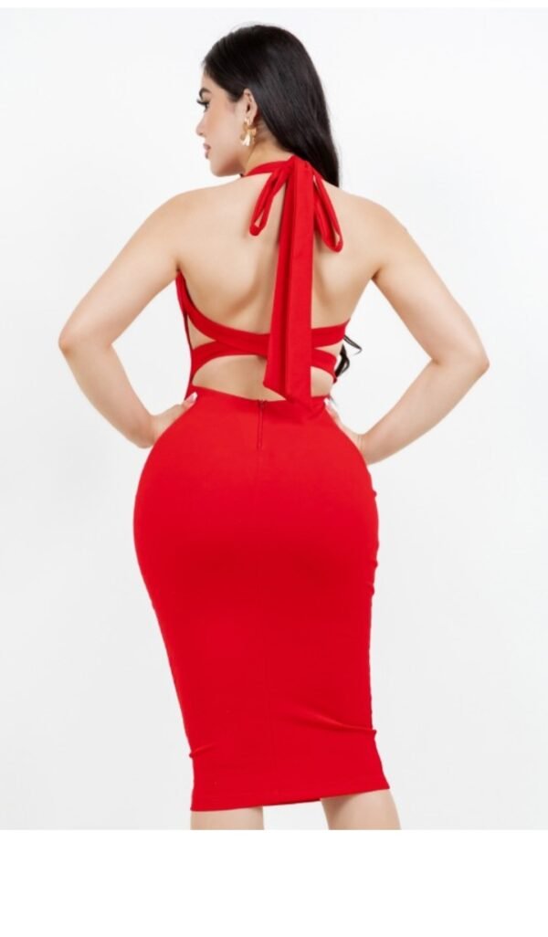 Alora Bow Halter Midi Dress