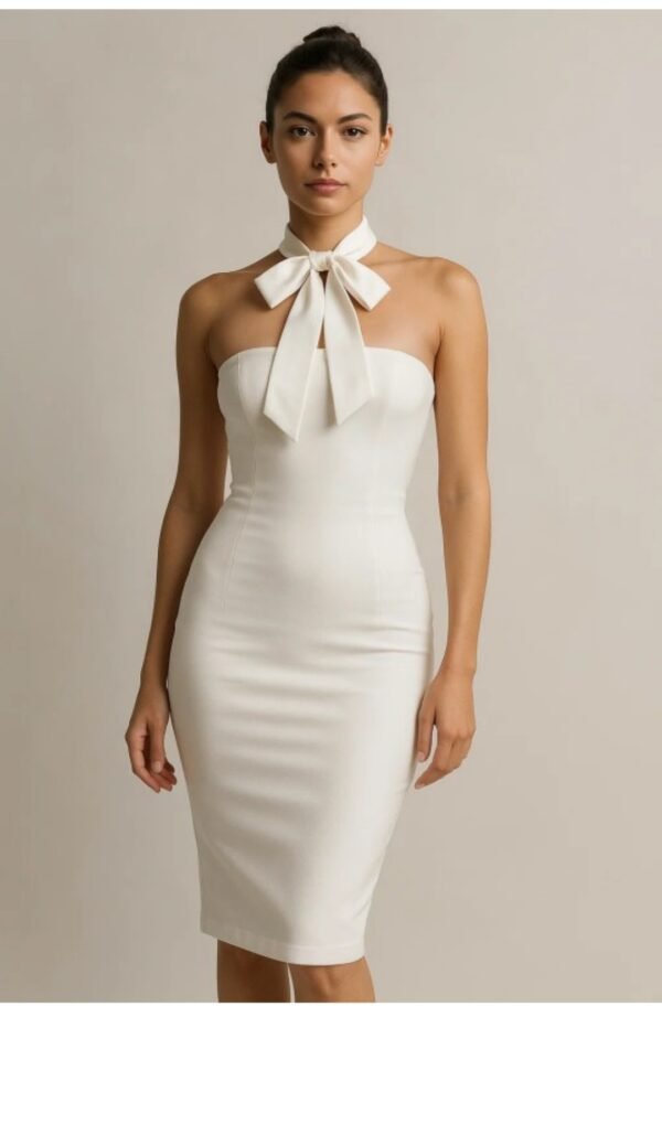 Alora Bow Halter Midi Dress