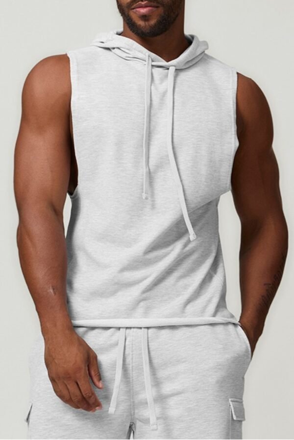 Men's Hooded Casual Fitness Sleeveless Sweatshirt