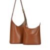2 in 1 Plain Smooth Shoulder Bag W Extra Set