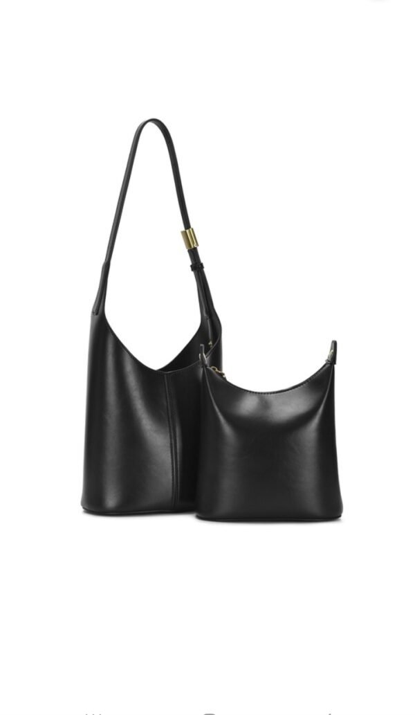 2 in 1 Plain Smooth Shoulder Bag W Extra Set