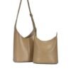2 in 1 Plain Smooth Shoulder Bag W Extra Set
