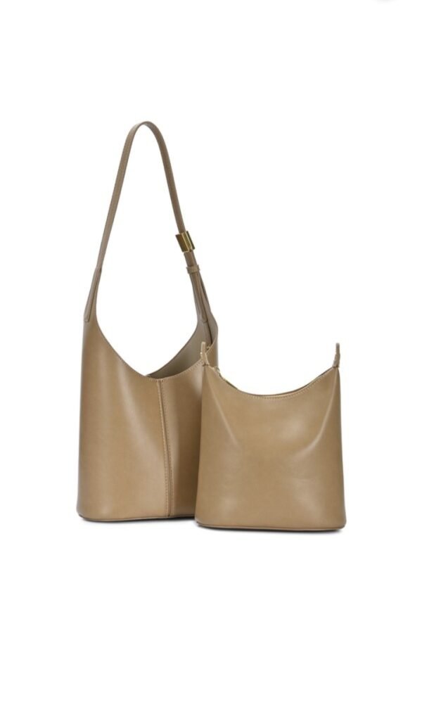 2 in 1 Plain Smooth Shoulder Bag W Extra Set