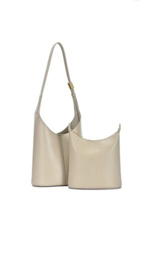 2 in 1 Plain Smooth Shoulder Bag W Extra Set