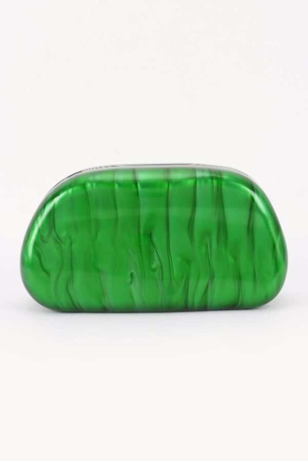 Acrylic Marble Metal Handle Clutch