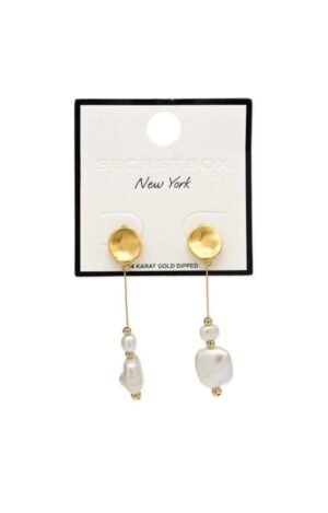 Secret Gold 14K Gold Dipped Pearl Drop Earning