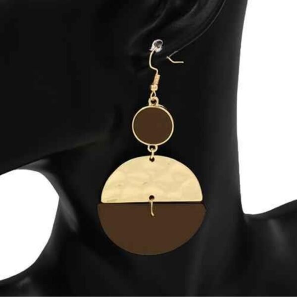 Metal Layered Geometric Dangle Hook Earring