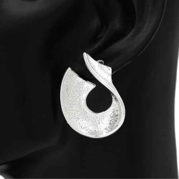 Metal Layered Geometric Dangle Hook Earring