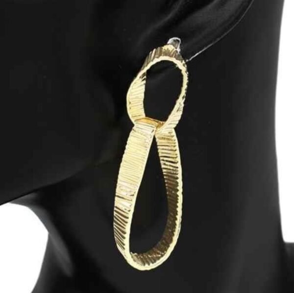 Metal Layered Geometric Dangle Hook Earring