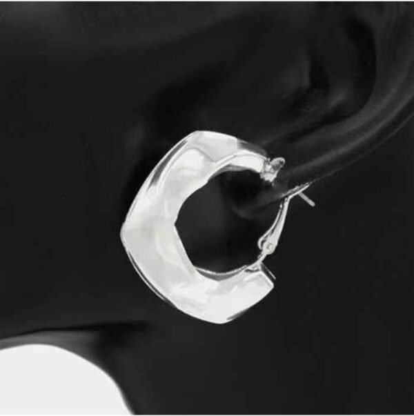 Metal Layered Geometric Dangle Hook Earring