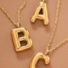 18K Non-Tarnish Stainless Steel Initial Necklace