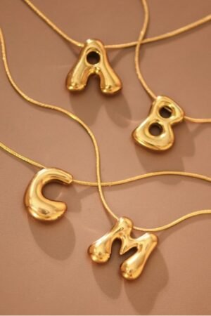 18K Non-Tarnish Stainless Steel Initial Necklace