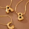 18K Non-Tarnish Stainless Steel Initial Necklace