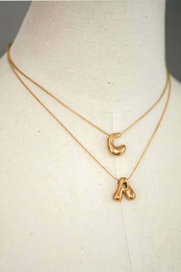 18K Non-Tarnish Stainless Steel Initial Necklace