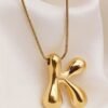 18K Non-Tarnish Stainless Steel Initial Necklace