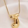 18K Non-Tarnish Stainless Steel Initial Necklace