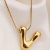 18K Non-Tarnish Stainless Steel Initial Necklace