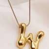 18K Non-Tarnish Stainless Steel Initial Necklace