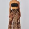 Sheer Printed Mesh Cover-Up Skirt