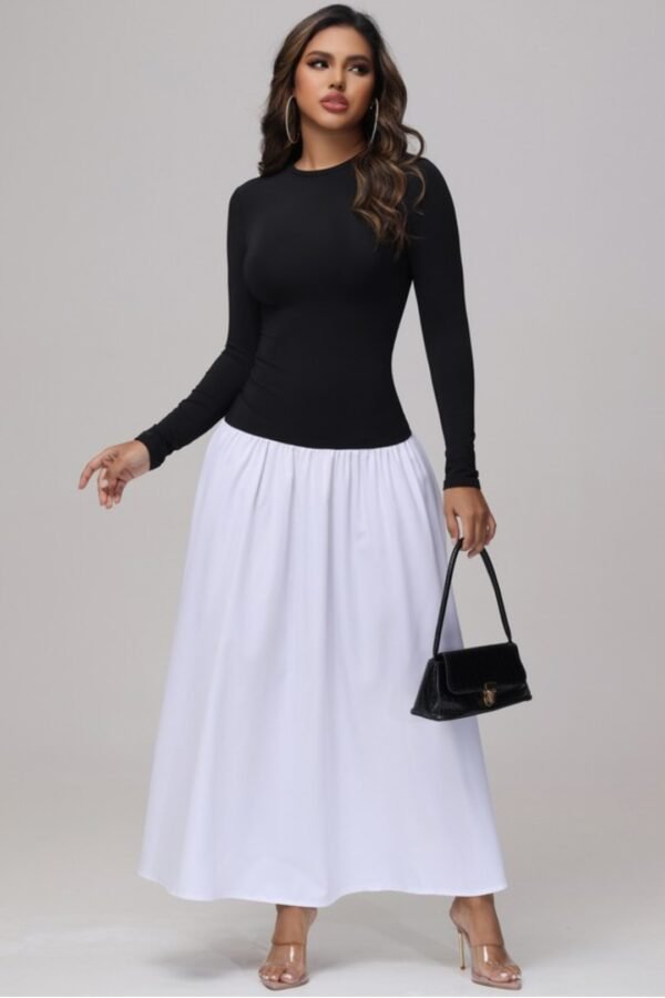 Julia One Piece Maxi Dress Black/White