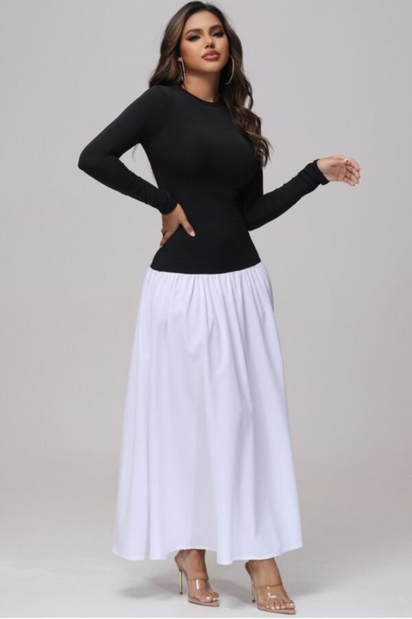 Julia One Piece Maxi Dress Black/White