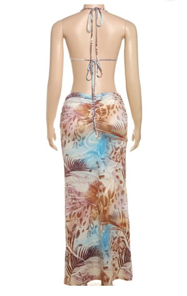 Soft Hues With Metal Accessory Summer Skirt Set