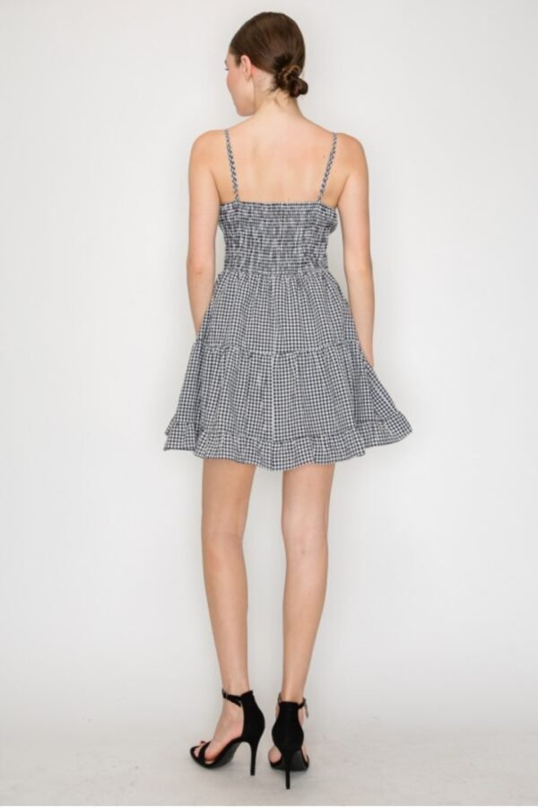 Gingham Tiered Smocked Dress