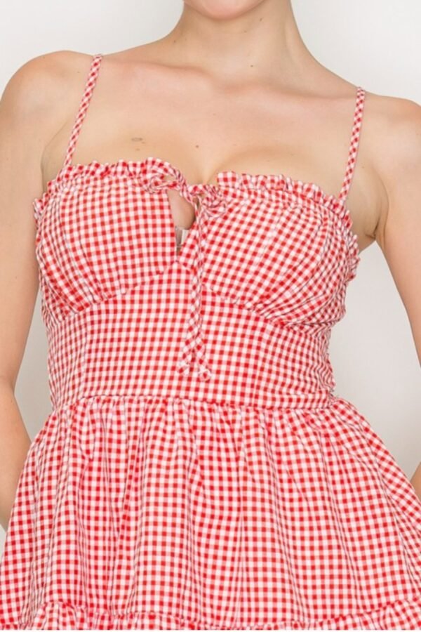 Gingham Tiered Smocked Dress