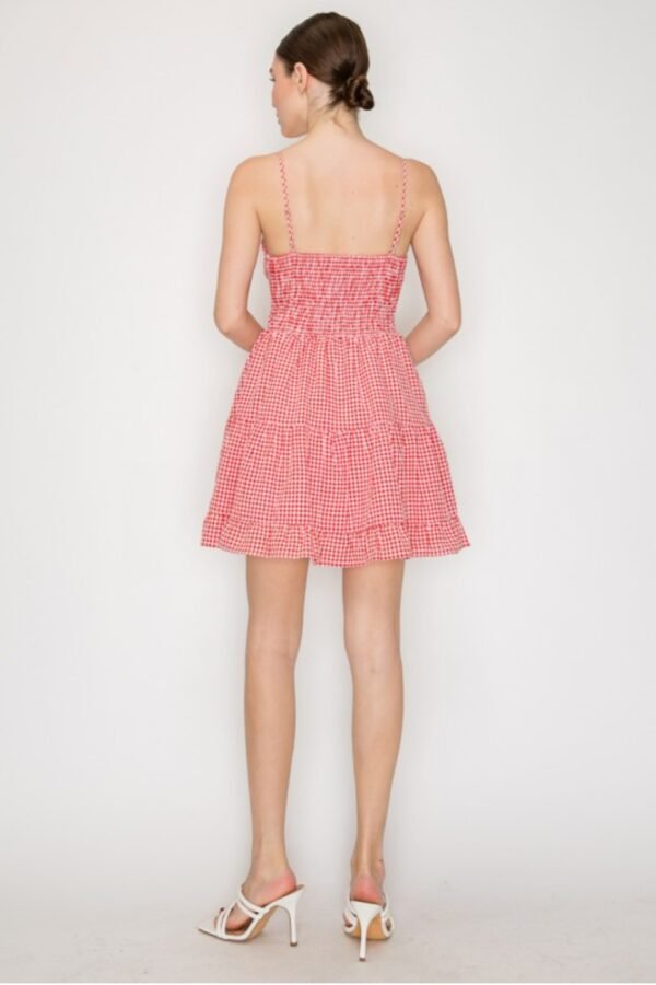 Gingham Tiered Smocked Dress