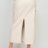 Faux Leather Long Cargo Skirt