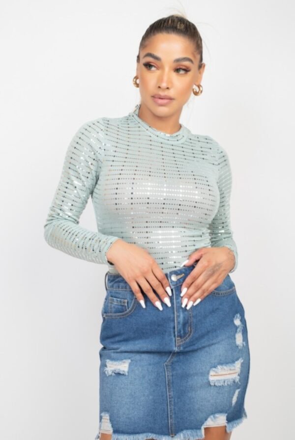 Sheer Mesh Studded Bodysuit