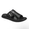 Cut Out Brushed PU Mens Slipper With Buckle