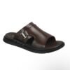 Cut Out Brushed PU Mens Slipper With Buckle