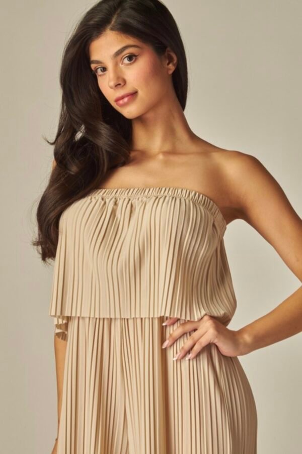 Venezia Pleated Strapless Jumsuit