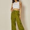 Wide-Leg Cargo Parachute Pants