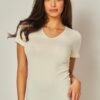 Screenshot Seamless V Neck Short Sleeve Top