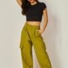 Screenshot Stretch Woven Wide Leg Cargo Pants