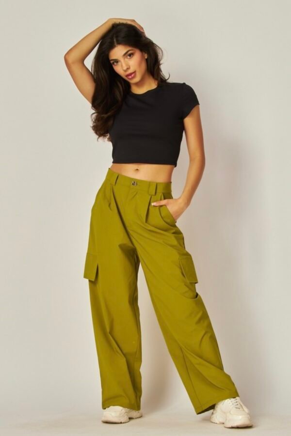 Screenshot Stretch Woven Wide Leg Cargo Pants
