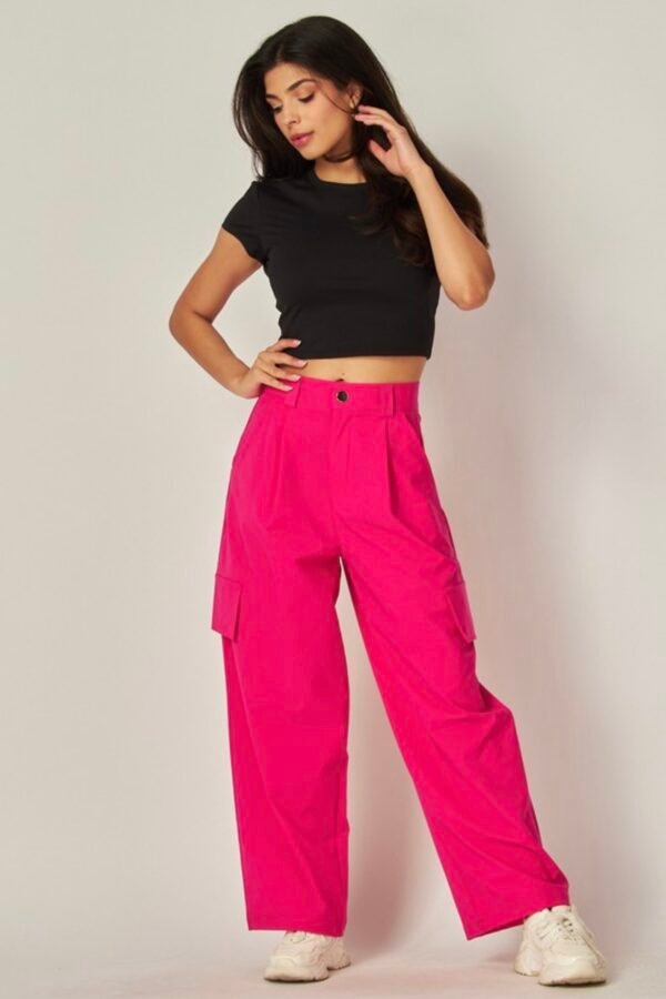 Screenshot Stretch Woven Wide Leg Cargo Pants