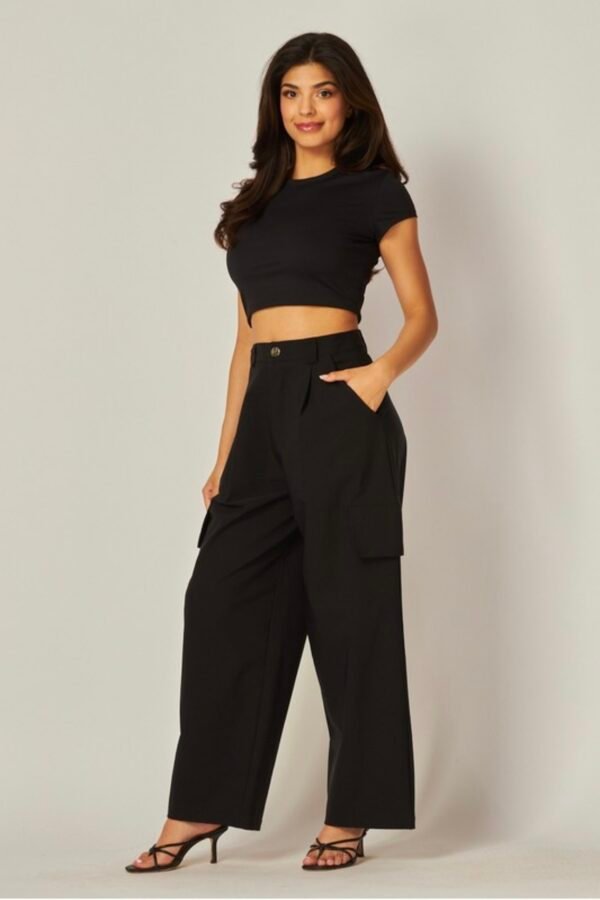 Screenshot Stretch Woven Wide Leg Cargo Pants
