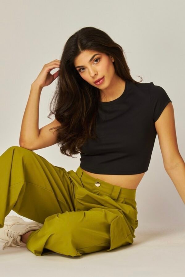 Screenshot Stretch Woven Wide Leg Cargo Pants